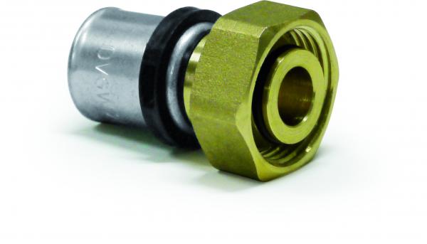 Press-Übergangsverschraubung mit Innengewinde 20 x 2 - 3/4" Eurokonus